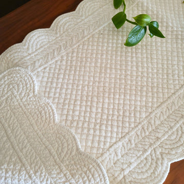 Velvet/Cotton Ivory Reversible Runner