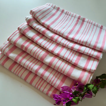 Pink Stripes Cotton Table Napkin Set