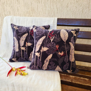 Velvet Foliage Cushion Cover