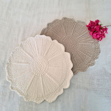 Velvet/Cotton Silver Reversible Decorative Placemat