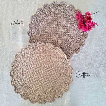 Velvet/Cotton Stone Reversible Decorative Placemat
