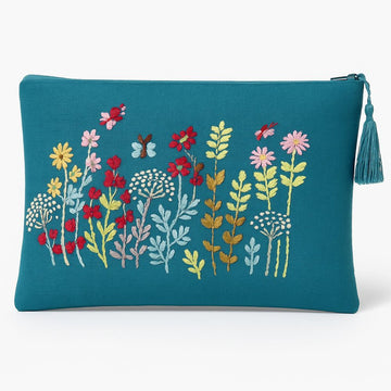 Meadow Handwork Teal Tulip Pouch