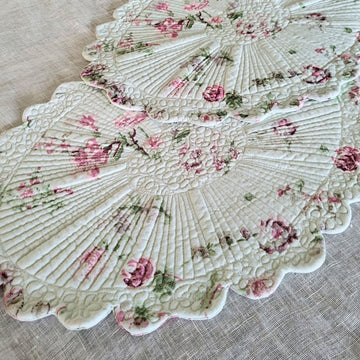 Faded Rose Mint Quilted Decorative Placemat