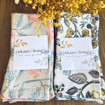 Rosette Printed Cotton Table Napkin Set