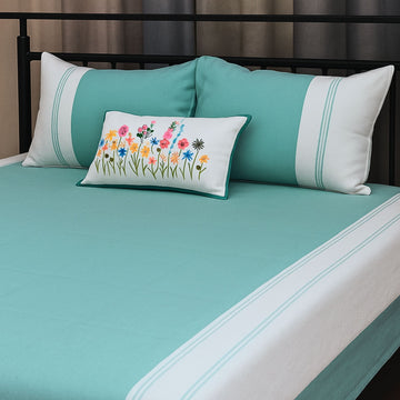 Teal Organic Cotton Classic Bedcover