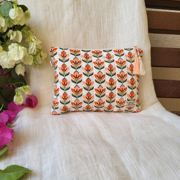 Ray Peach Quilted Pouch