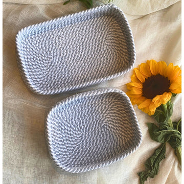 Soft Grey Ace Basket Tray
