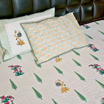 Mira Block Print Quilted Bedding Set