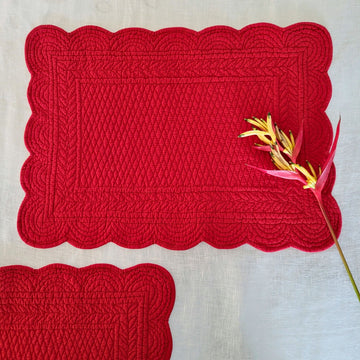 True Red Quilted Decorative Placemat
