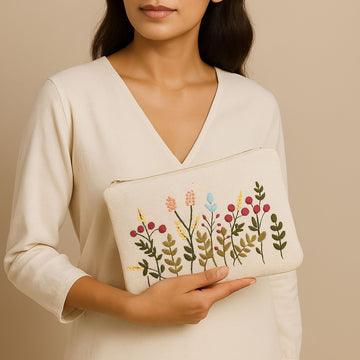 Cherry Kora Handwork Pouch