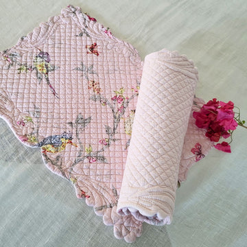 Birdie Pink Quilted Decorative Placemat