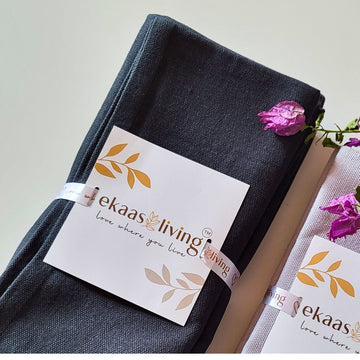 Black Cotton Table Napkin Set