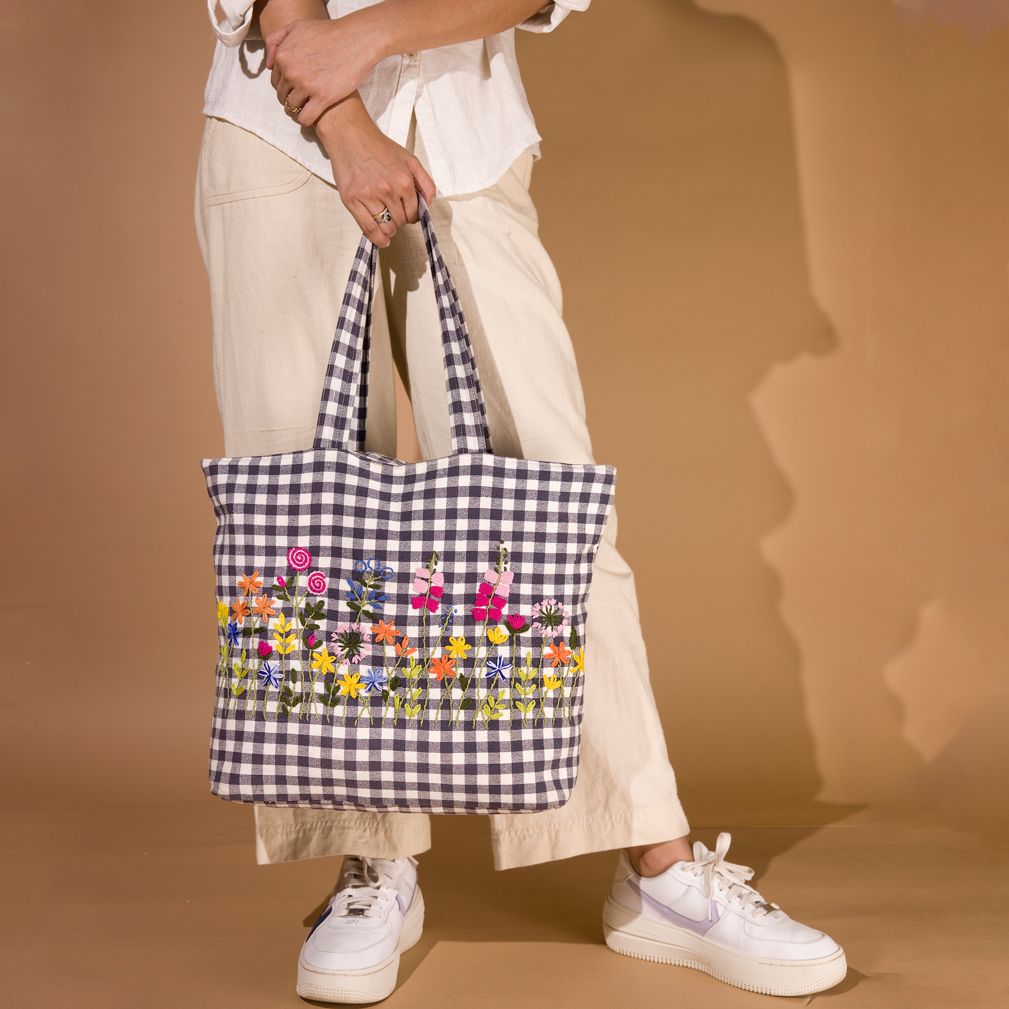 Checks Handwork Tulip Bag
