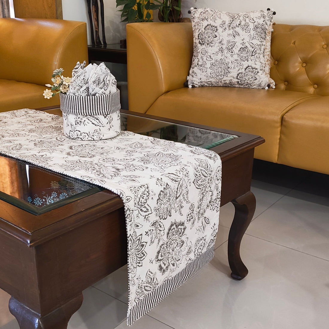 Gab Charcoal Reversible Non-Quilted Runner