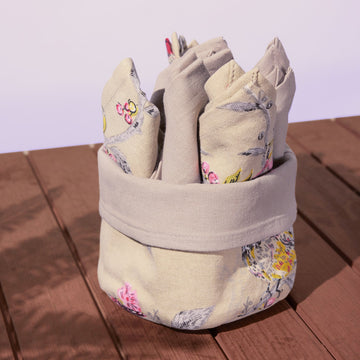 Birdie Beige Napkin Basket Set