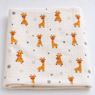 Giraffe Baby Organic Muslin Towel