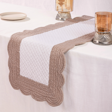 Beige Center Border Reversible Runner