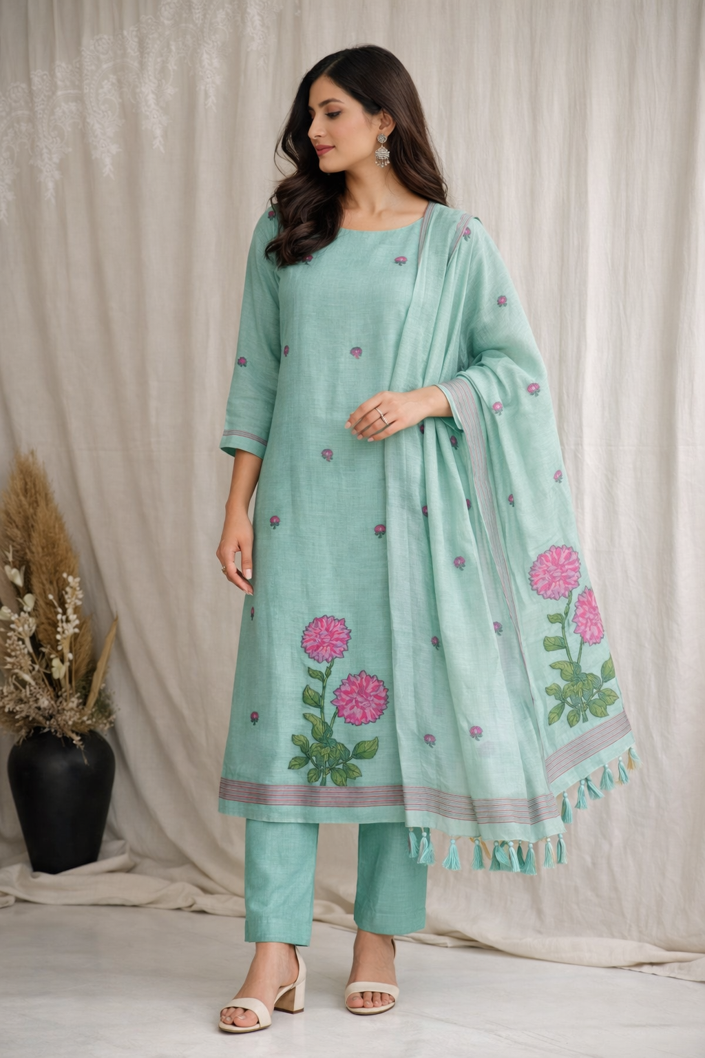 Kiara Tissue Linen Silk  Unstitched Suit