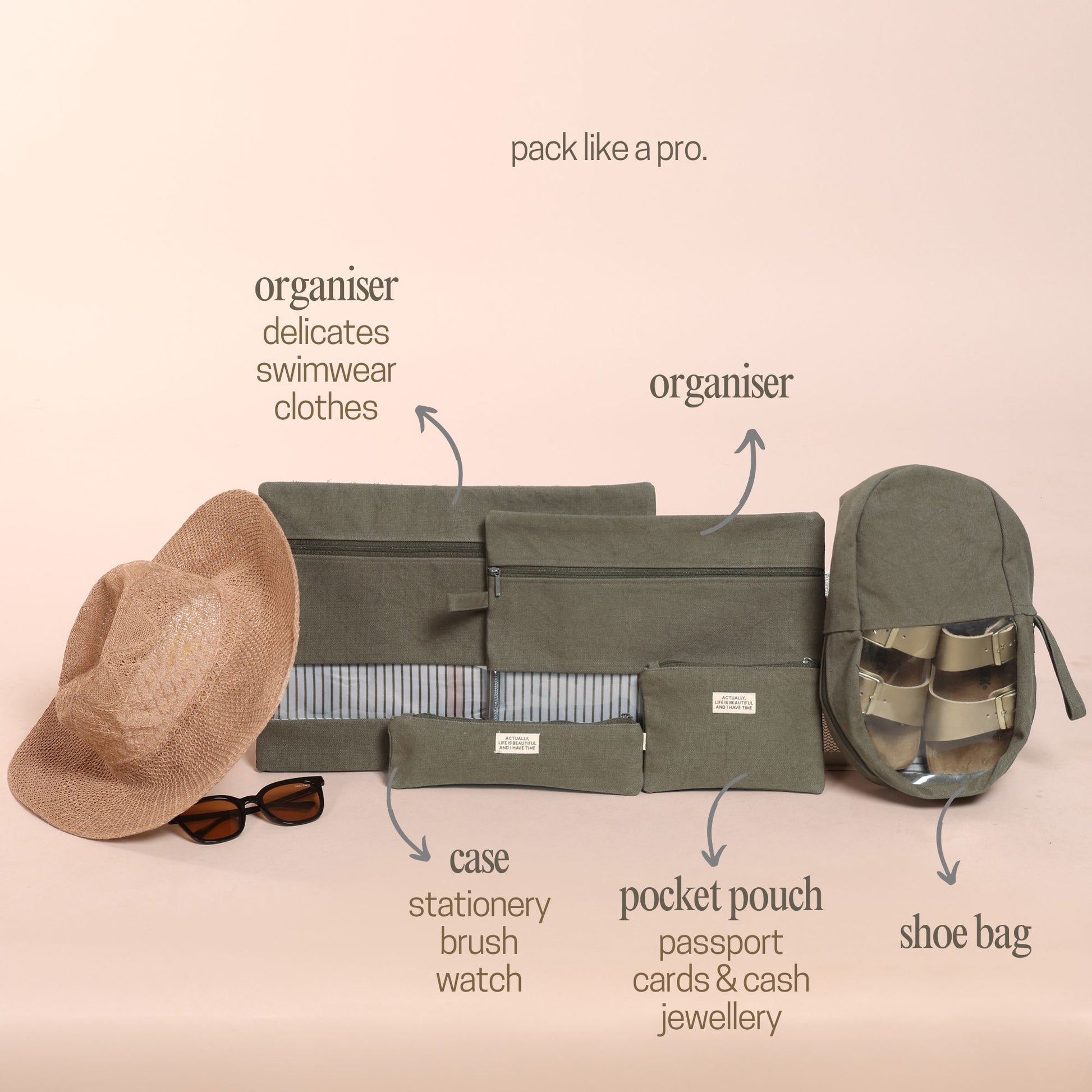 Olive Travel Kit (Set of 5)