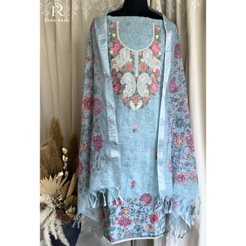Aria Linen Cotton Unstitched Suit