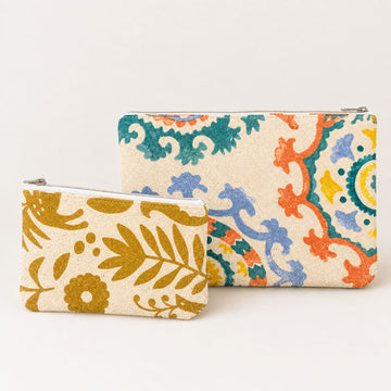 Pack Of 2 Pouch Suzani Brown
