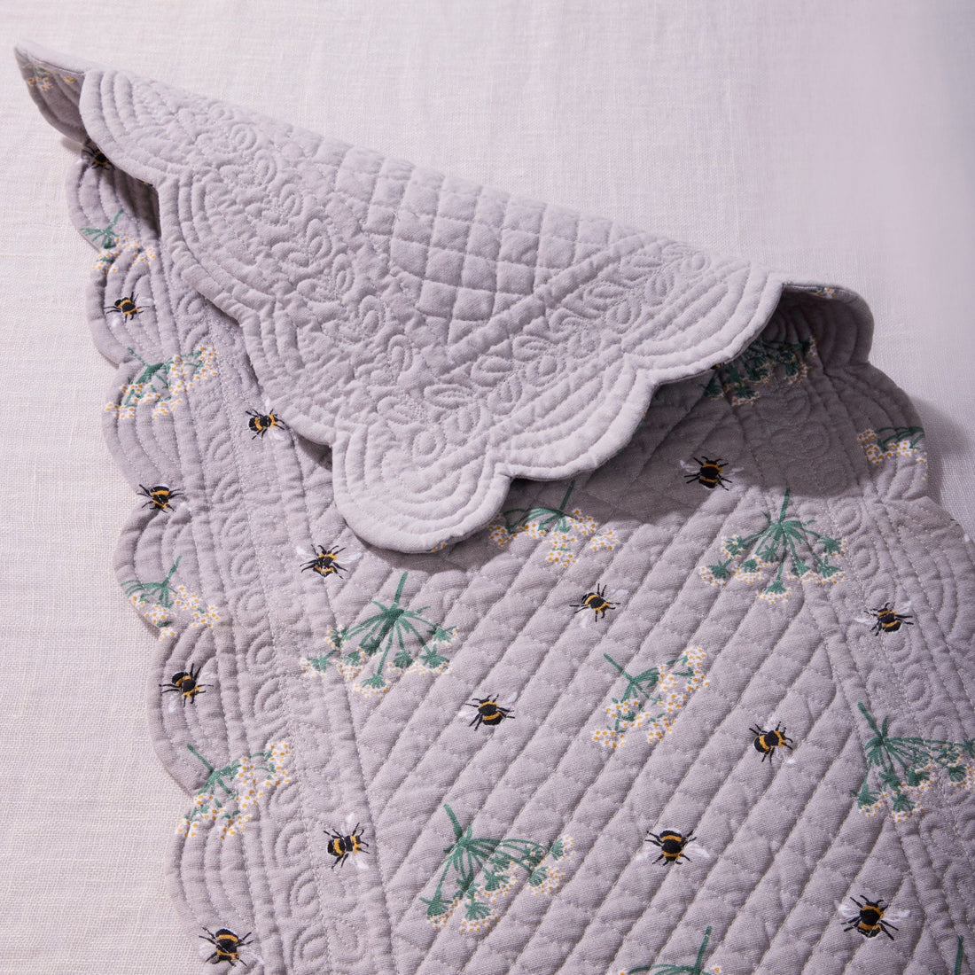Grey Bee Reversible Rect Runner