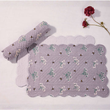 Grey Bee Quilted Reversible Placemat