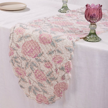 Rosette Pink Reversible Oval Runner
