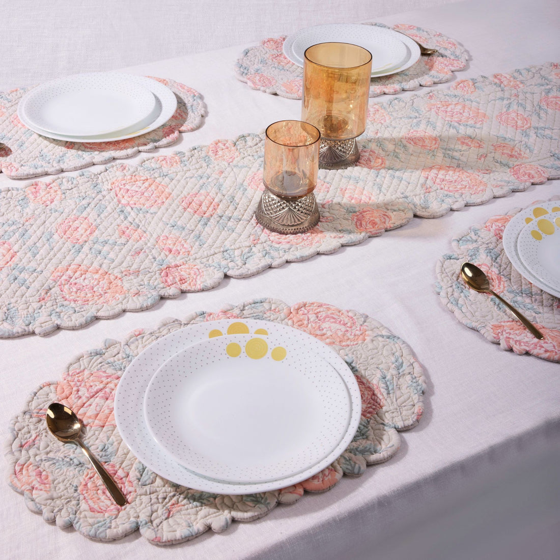 Rosette Peach Reversible Placemat