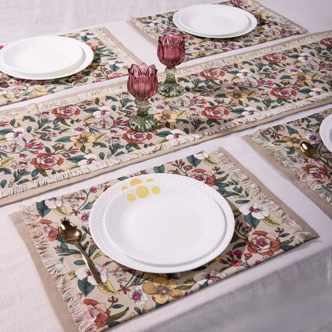 Multi - floral Non-Quilted Runner