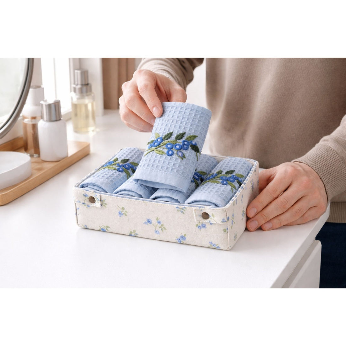 Blue Tini Rose Organiser Tray