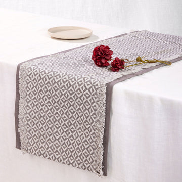 Geo - Grey Non-Quilted Runner