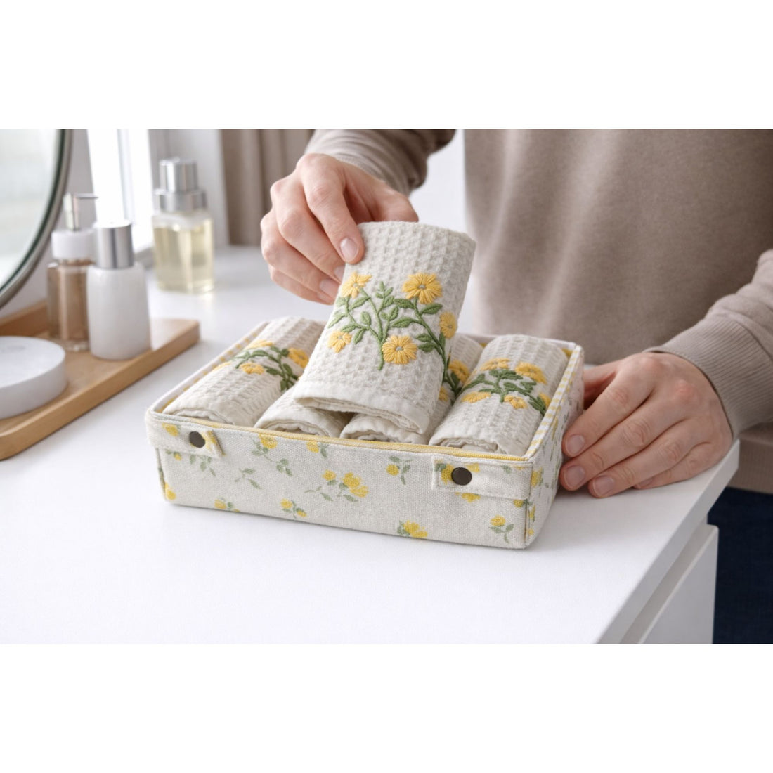 Yellow Tini Rose Organiser Tray