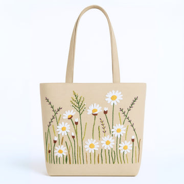 Daisy Handwork Tote Bag