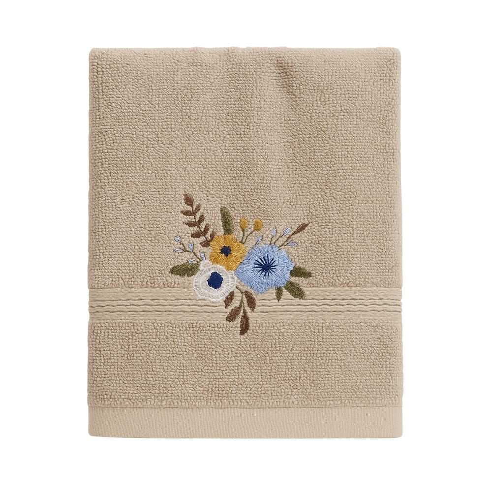 Super Terry Beige Embroidered Towel Set