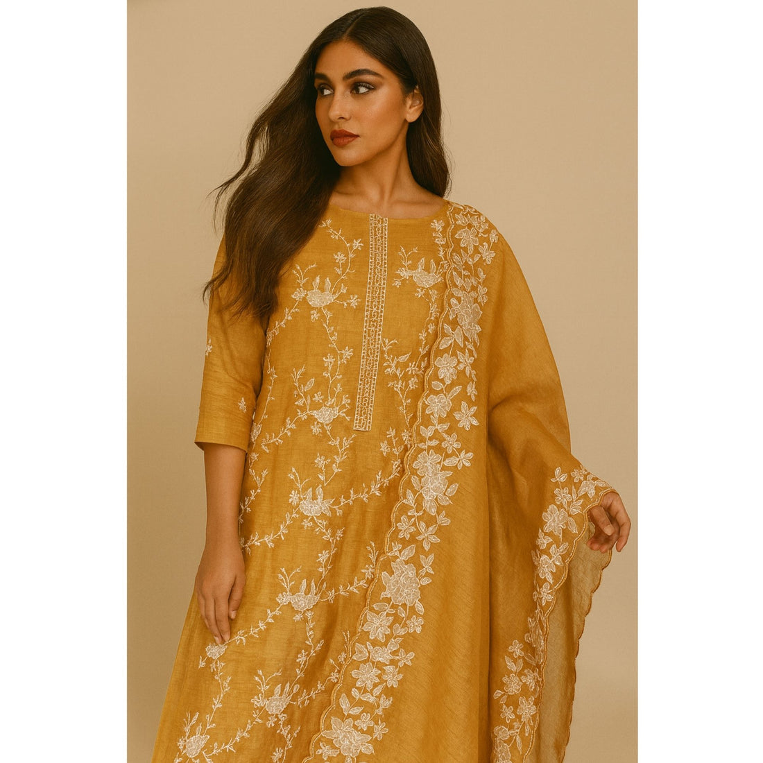 Anvi Tissue Linen Unstitched Suit
