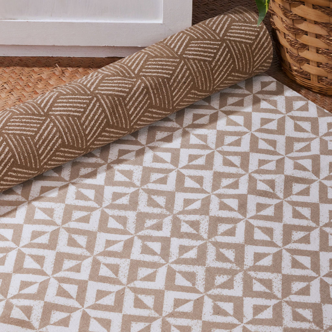 Brown Geo Decorative Floor Mat