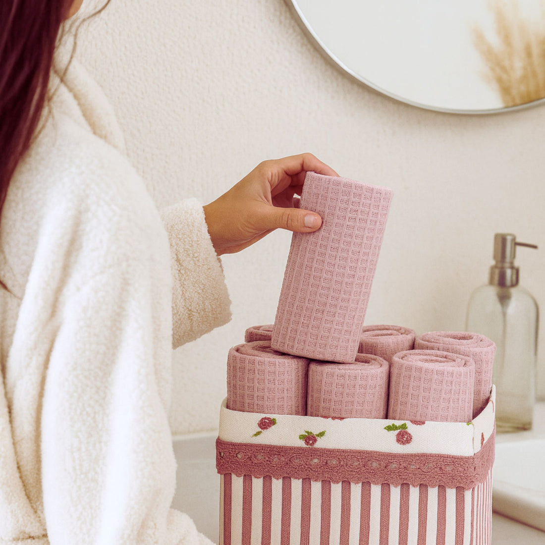 Amés Pink Lace Basket