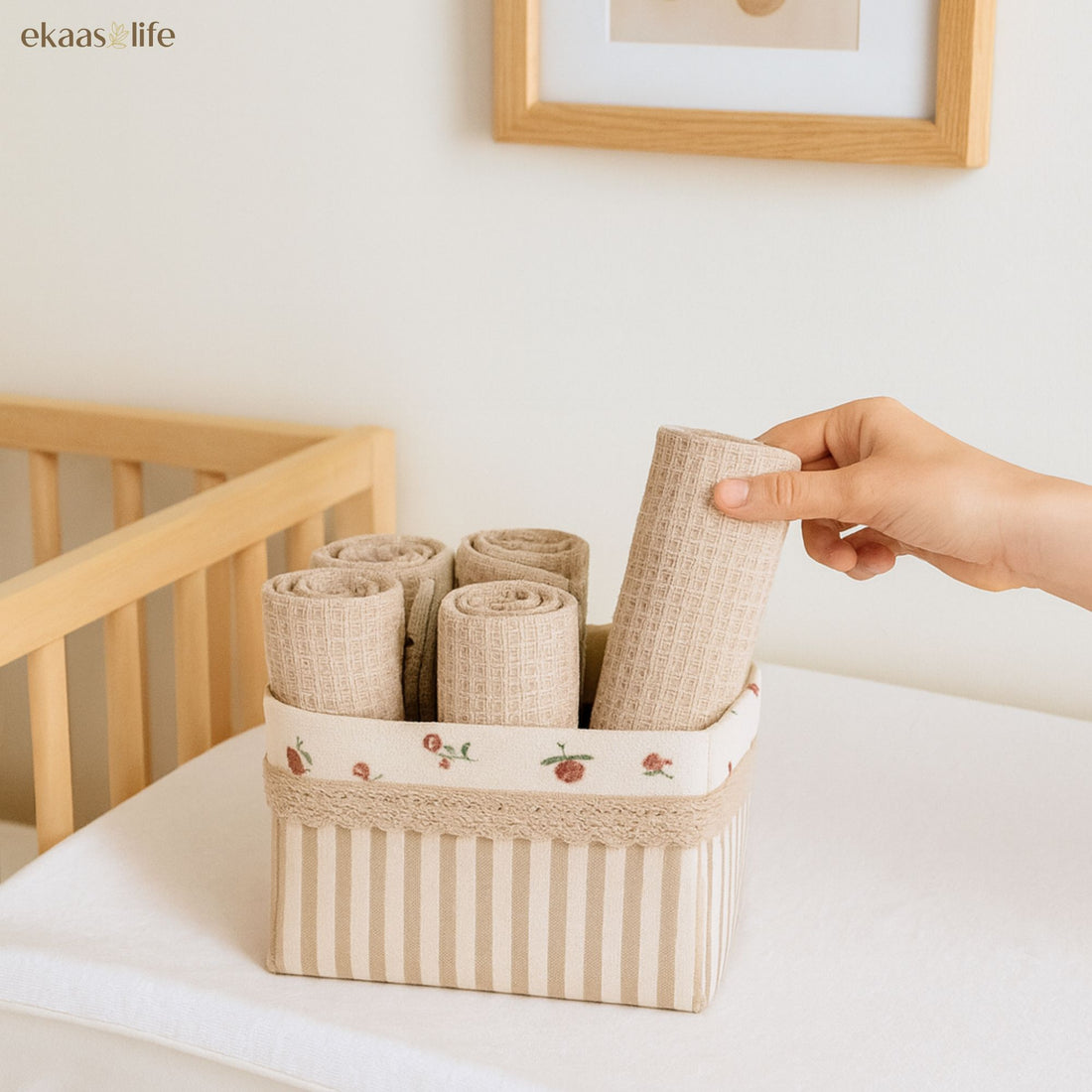 Amés Beige Lace Basket