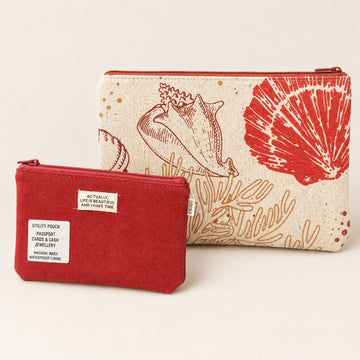 Pack Of 2 Pouch Red Shell