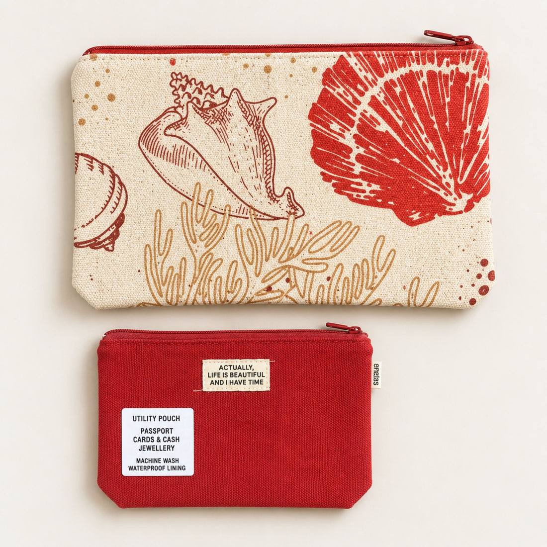Pack Of 2 Pouch Red Shell