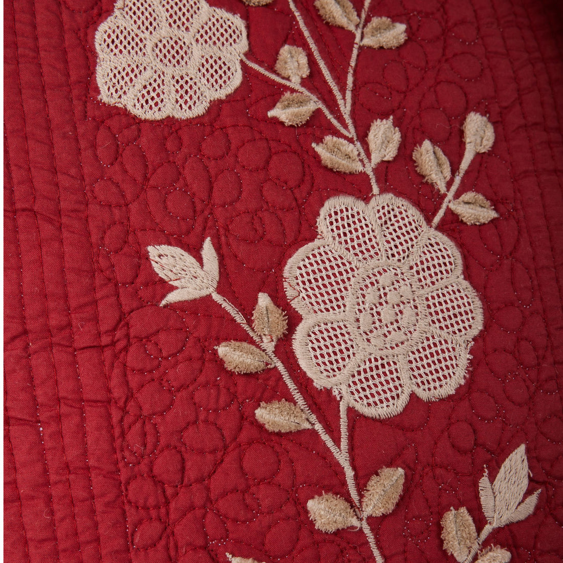 Maroon Blake Cutwork Cushion Cover