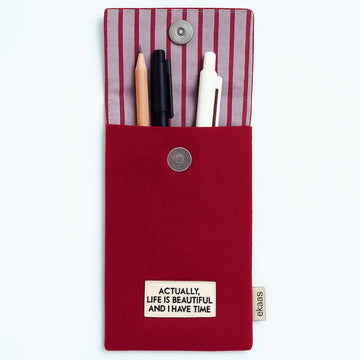 Theo Red Unisex Pen Pouch