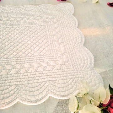 Cotton Ivory Quilted Runner
