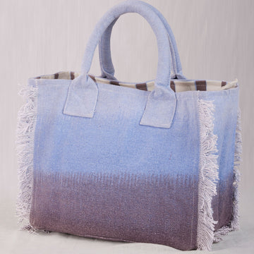 Sky Blue Ombre Structured Tote