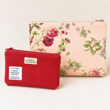 Pack Of 2 Pouch Green Rose