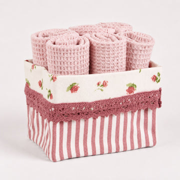 Posy Pink Towel Basket