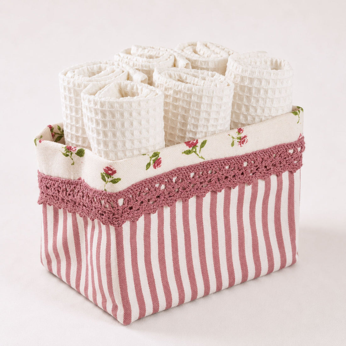 Posy Pink Towel Basket