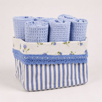 Posy Blue Towel Basket