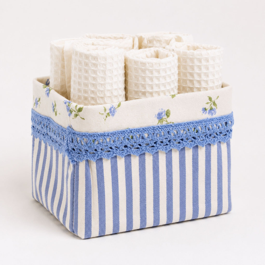 Posy Blue Towel Basket